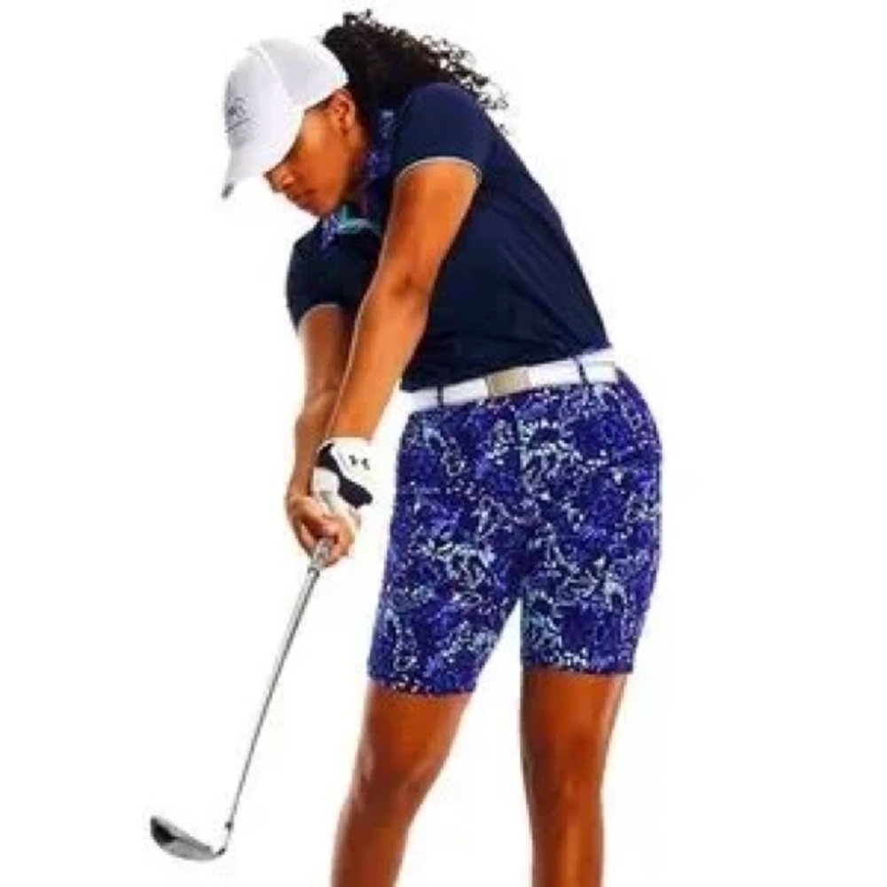 Under Armour Ladies Links Printed Shorts, sz 4